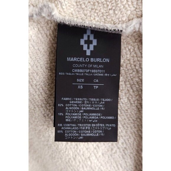 Marcelo Burlon County of Milan Logo Over Hoodie Size XS Mens Gray - Picture 14 of 16